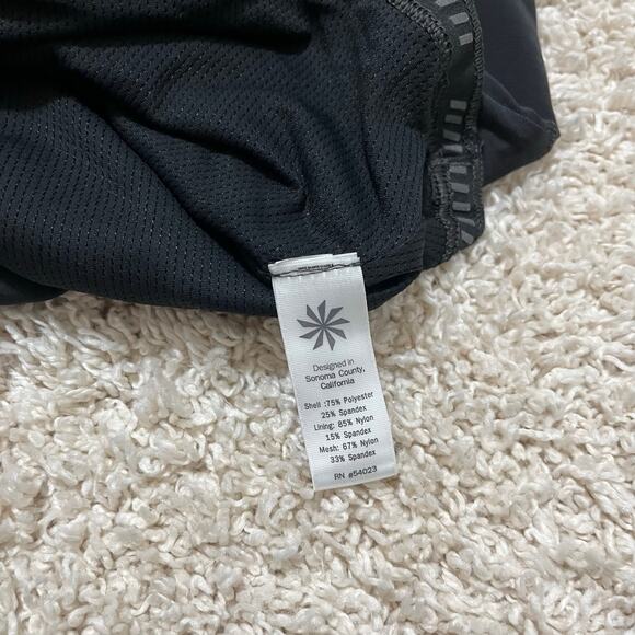 Athleta Size Medium Black Ruched Mesh Sculptek Stealth Sleeveless Tank Top - Picture 5 of 7